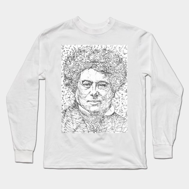 ALEXANDRE DUMAS pencil portrait .1 Long Sleeve T-Shirt by lautir